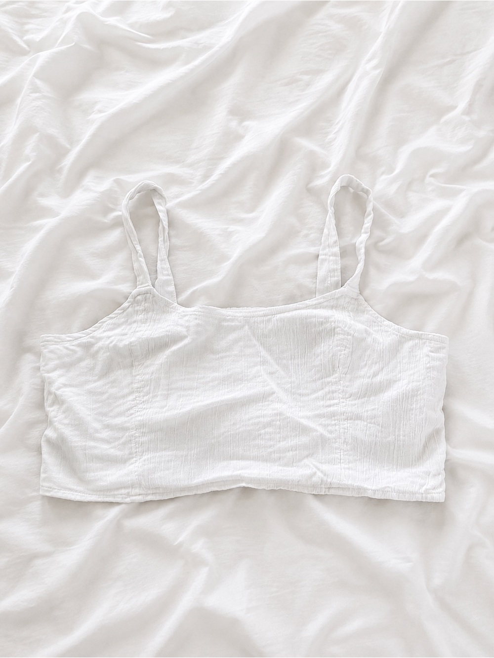 aerie White Cotton Bralette Tank - Lightweight Layering
